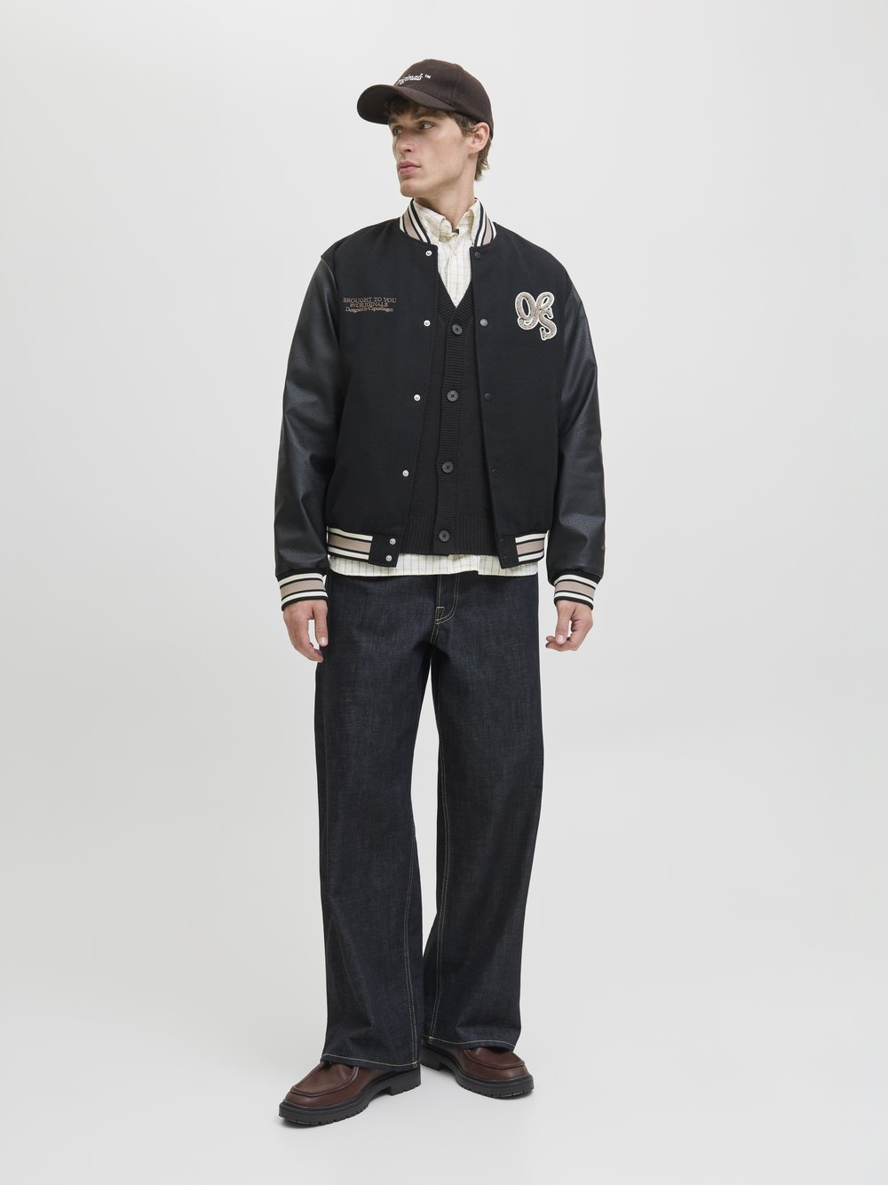 Jack & Jones Męski kardigan Mężczyźni Sztuczne włókno czarny, XXL