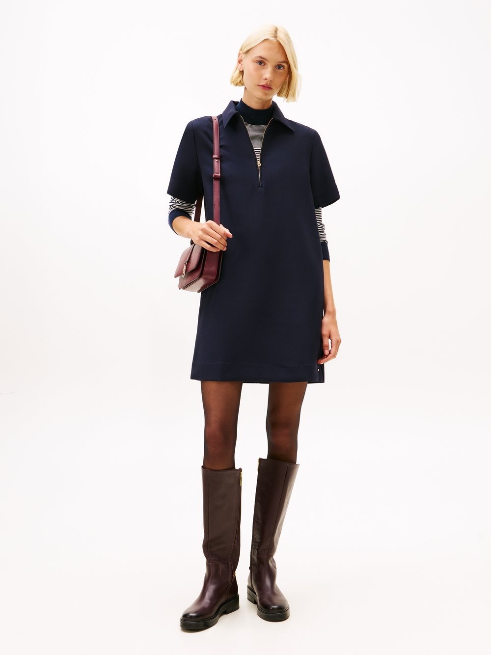 Tommy Hilfiger Sukienka damska shift Kobiety Sztuczne włókno niebieski, 34