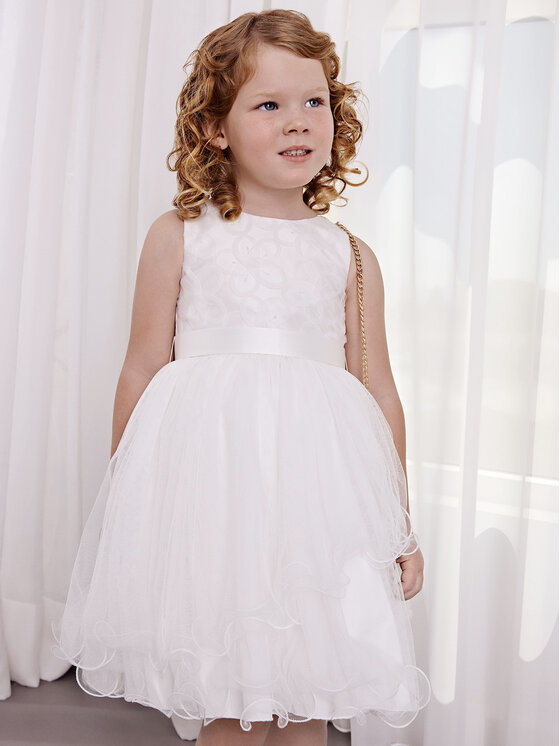 Abel & Lula Sukienka elegancka 5035 Biały Regular Fit