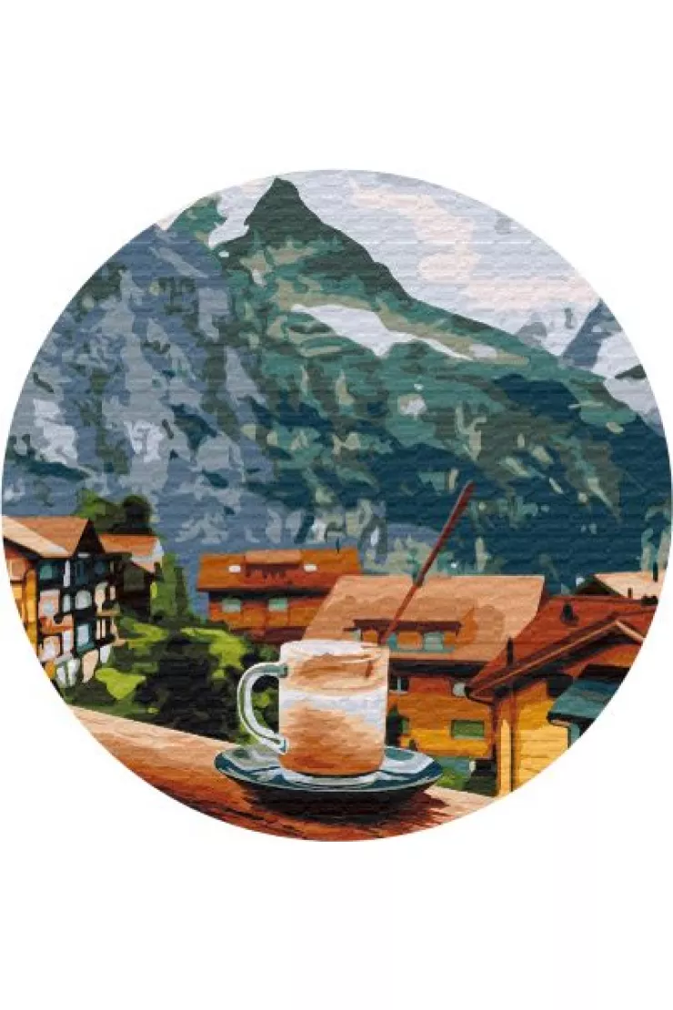 Malowanie po numerach okrągłe - Rano w Wenecji Cappuccino
