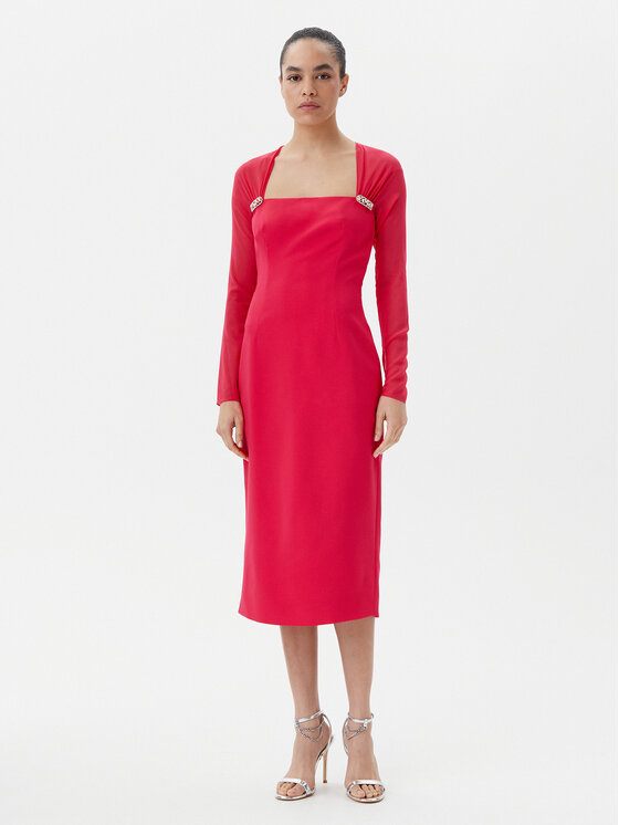 Luisa Spagnoli Sukienka koktajlowa Protocollo 541709 Czerwony Regular Fit