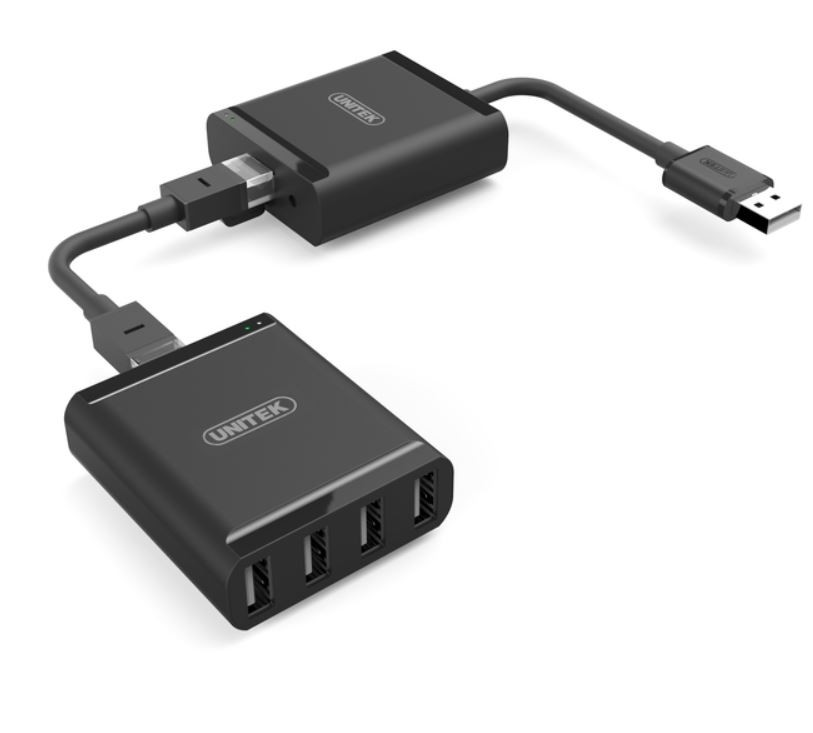 Przedłużacz Unitek USB 2.0 over IP do 100m do 4x USB; Y-2516