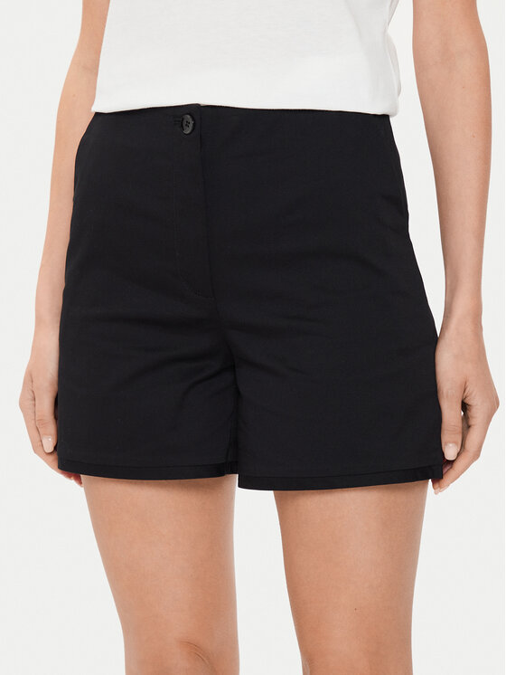 Sisley Szorty materiałowe 4ED4L901A Czarny Regular Fit