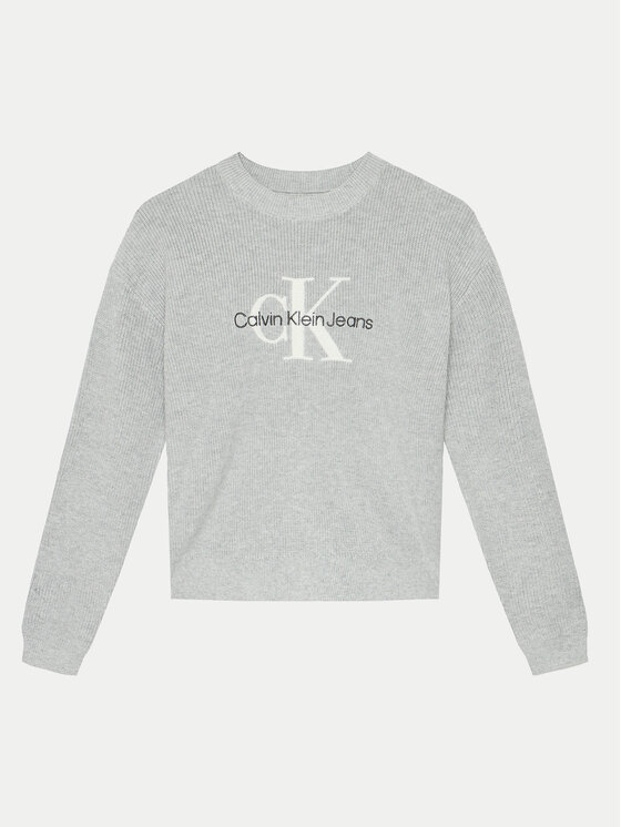 Calvin Klein Jeans Sweter IG0IG02647 Szary Regular Fit