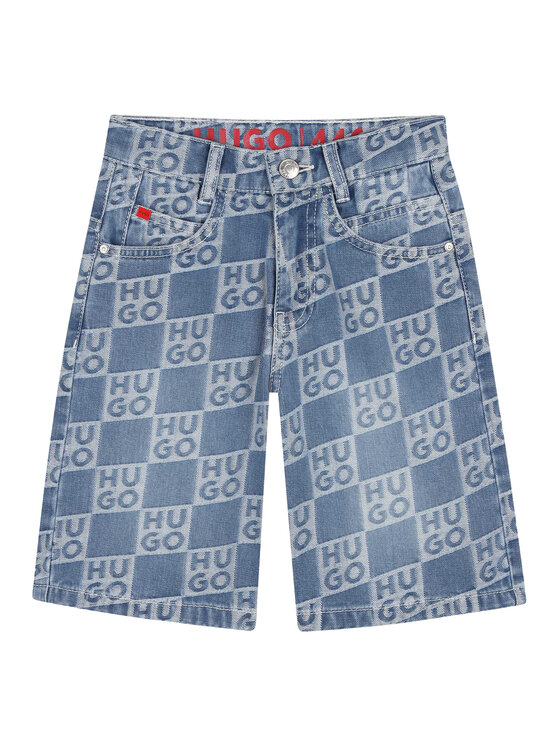 HUGO Szorty jeansowe G00996 S Niebieski Loose Fit
