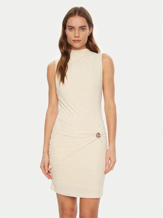 Guess Sukienka koktajlowa W5RK24 KAQL2 Écru Regular Fit