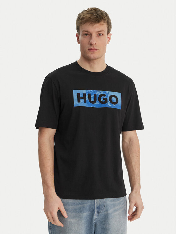 HUGO T-Shirt Nalien 50560060 Czarny Regular Fit