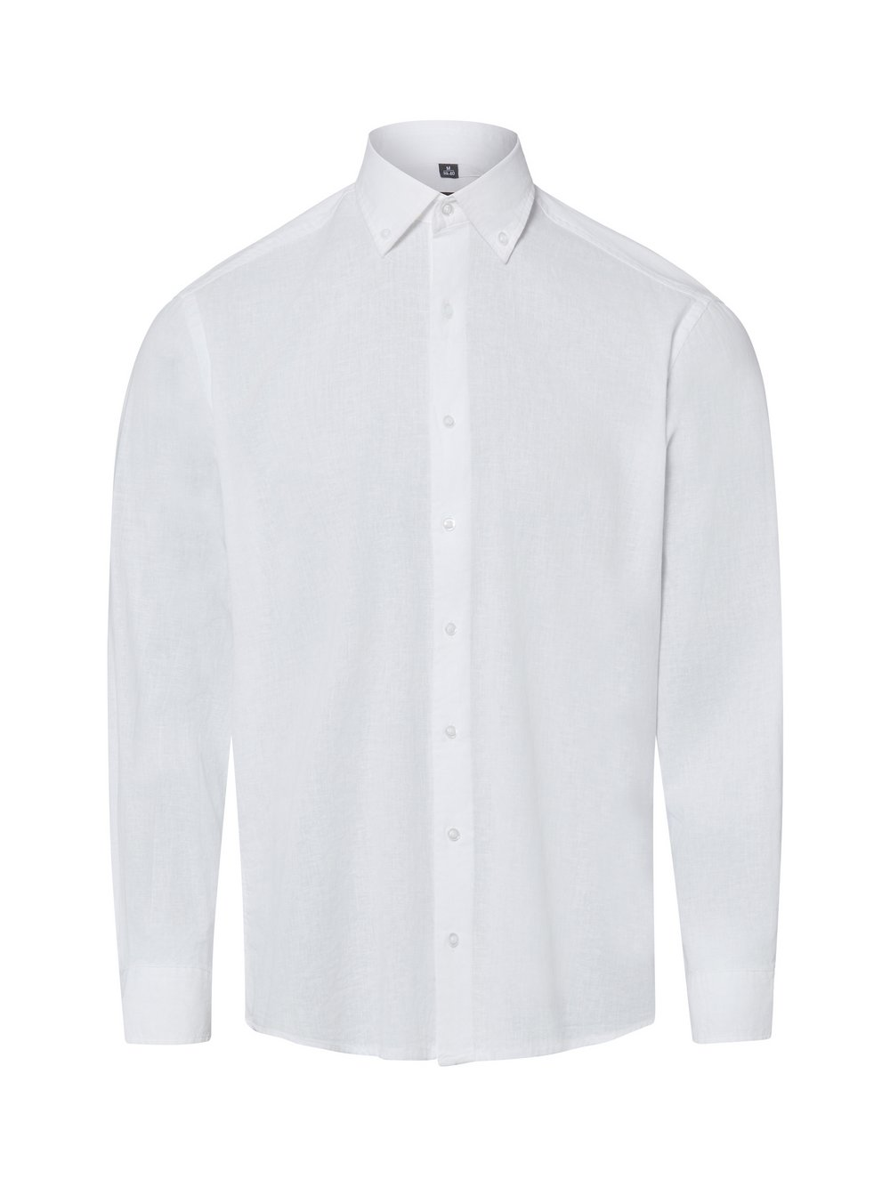Nils Sundström Męska koszula casual z lnem Mężczyźni Modern Fit Bawełna biały, XXL