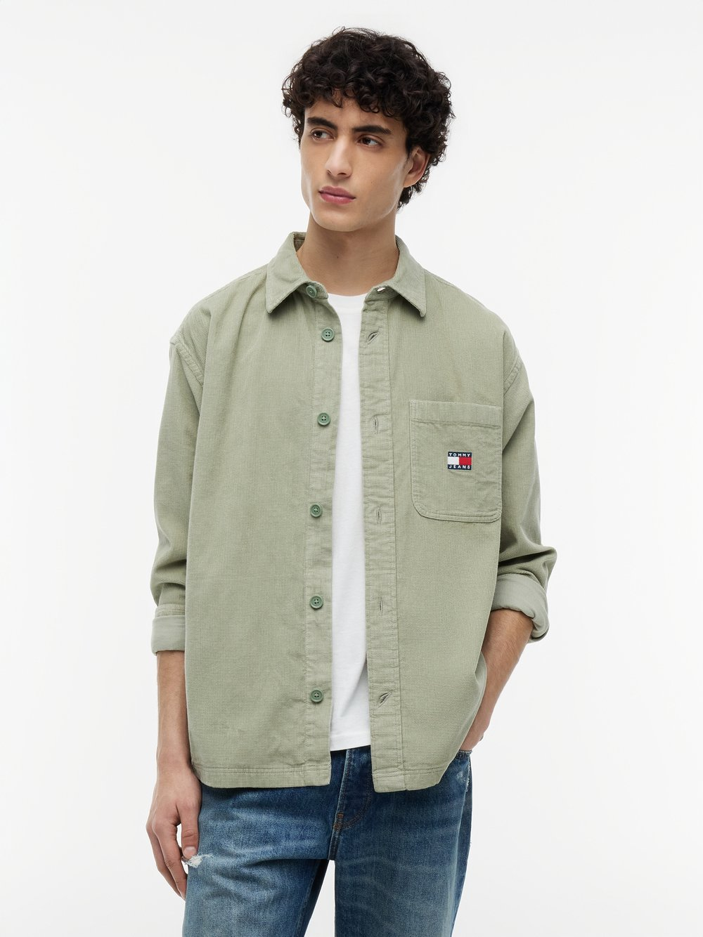 Tommy Jeans Bluza męska Mężczyźni Comfort Fit Bawełna (100%) zielony, XXL