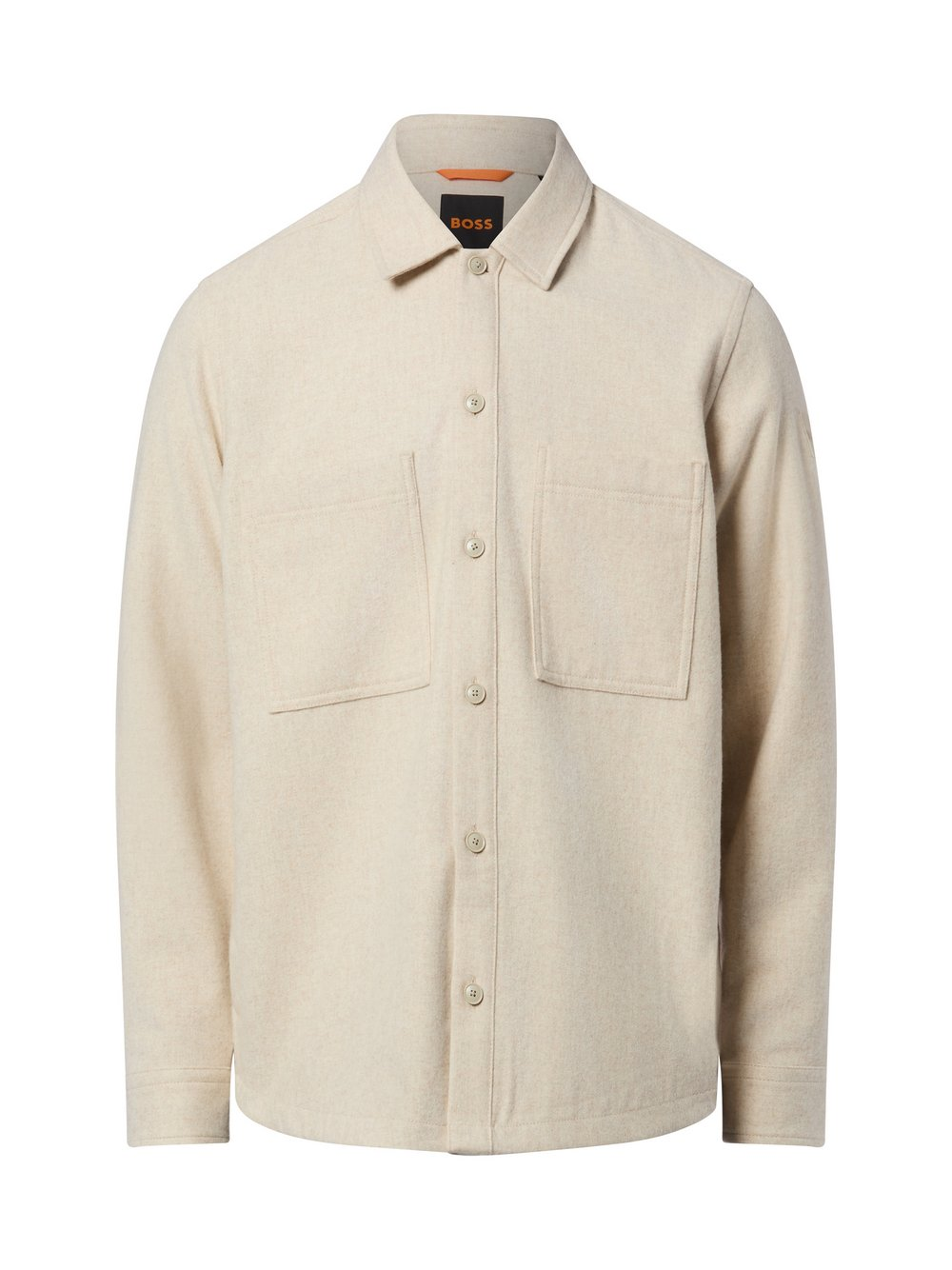 BOSS Orange Męska wełniana bluza - Locky Mężczyźni Regular Fit Wełna beżowy, L