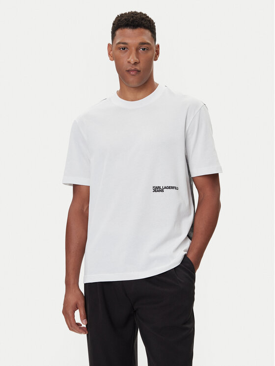 Karl Lagerfeld Jeans T-Shirt A4M17030 Biały Relaxed Fit