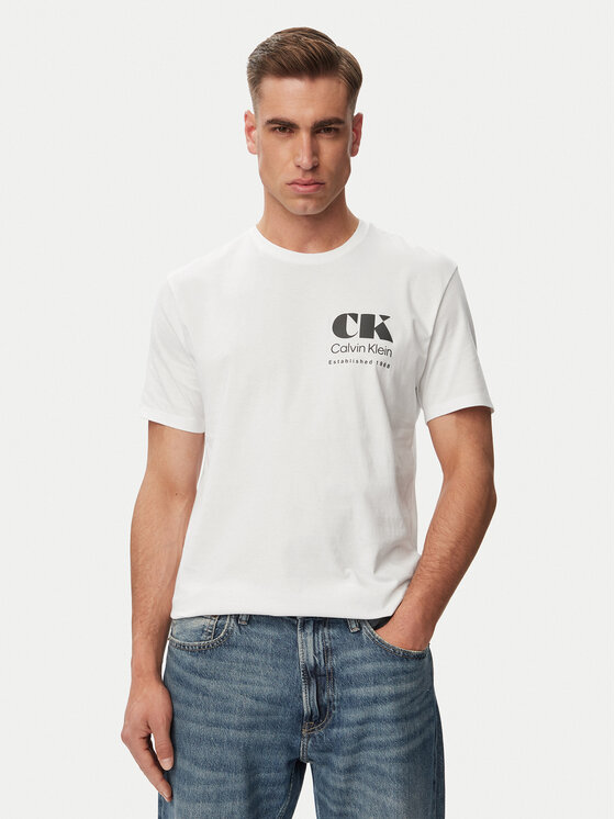Calvin Klein Jeans T-Shirt Resort Graphic LV04RG802G Biały Regular Fit