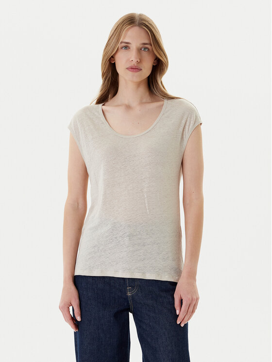 United Colors Of Benetton T-Shirt 37UJE16B1 Beżowy Regular Fit