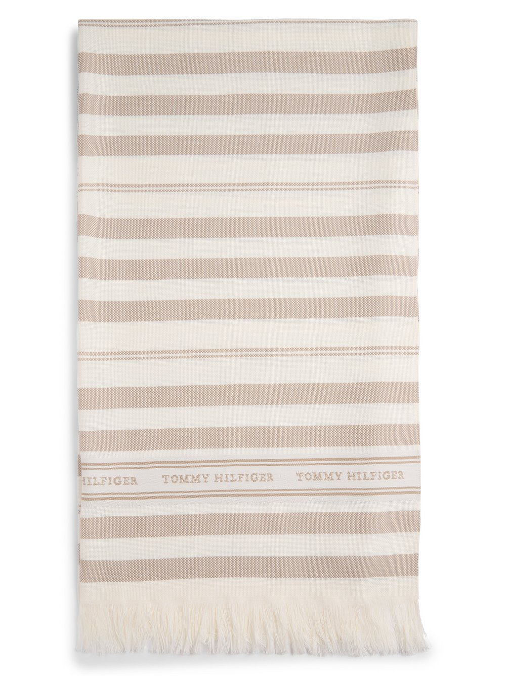 Tommy Hilfiger Damski tkany szalik z zawartością lnu - Premium Beach Scarf Kobiety Bawełna beżowy, ONE SIZE