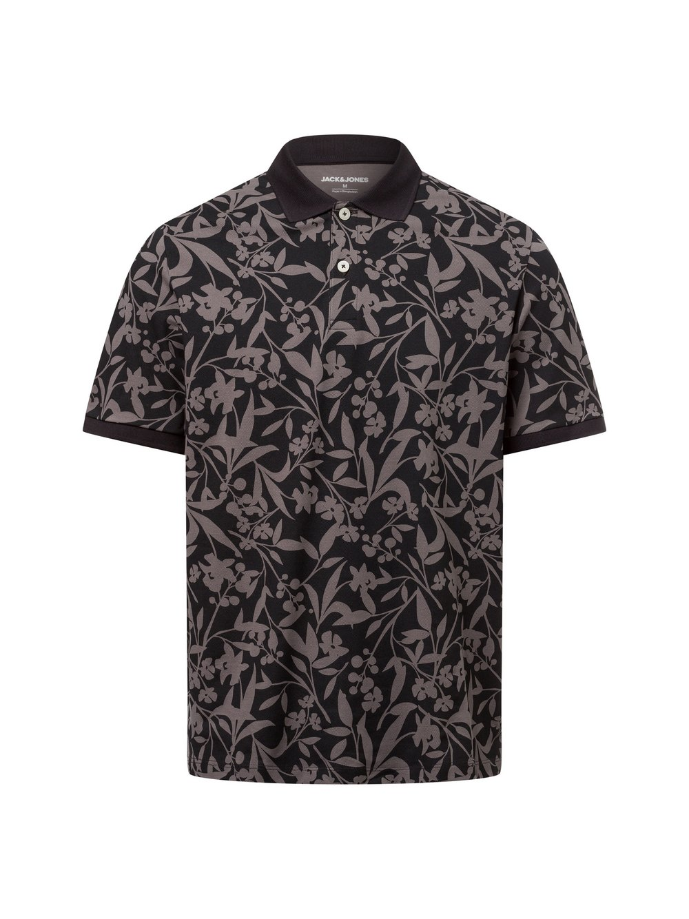 Jack & Jones Męska koszulka polo - JJJeff Mężczyźni Bawełna czarny|szary, S