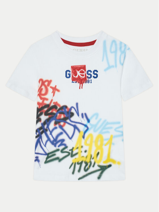 Guess T-Shirt N5RI11 K8HM4 Kolorowy Classic Fit