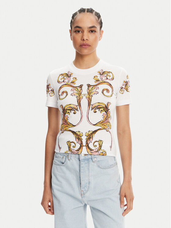 Versace Jeans Couture T-Shirt 78HAH6P8 Biały Slim Fit