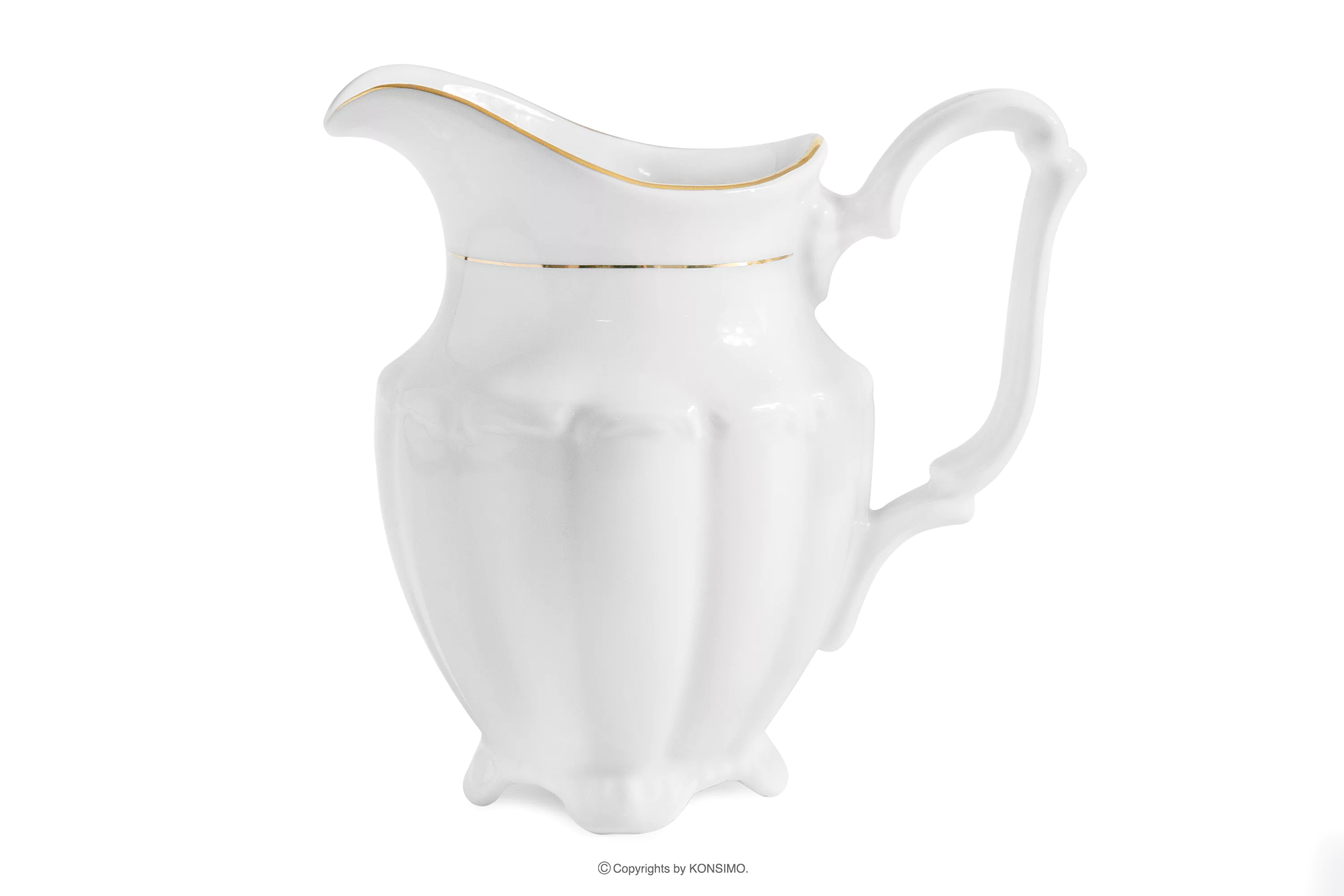 Mlecznik klasyczny z porcelany biały/złota linia MARIA TERESA ZŁOTA LINIA