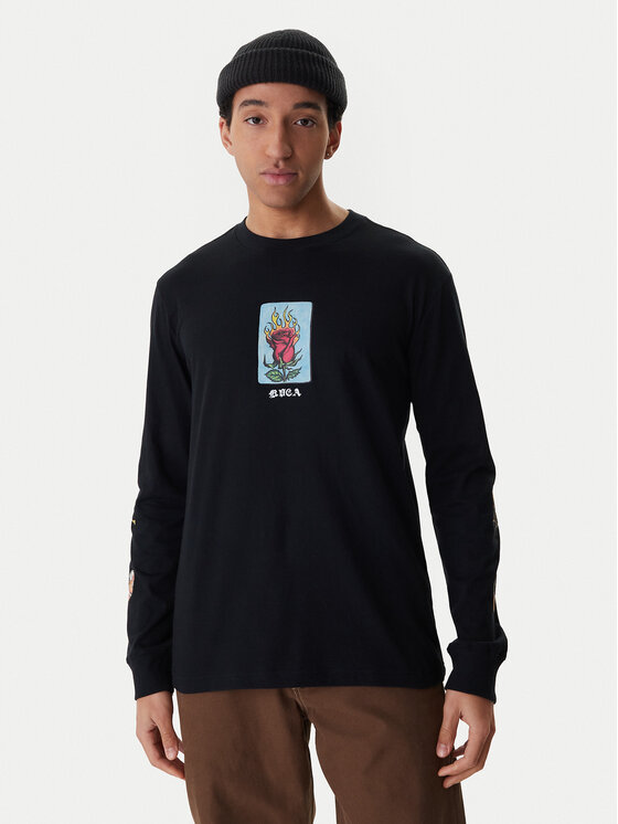 RVCA Longsleeve Dayshift EVYZT00306 Czarny Regular Fit