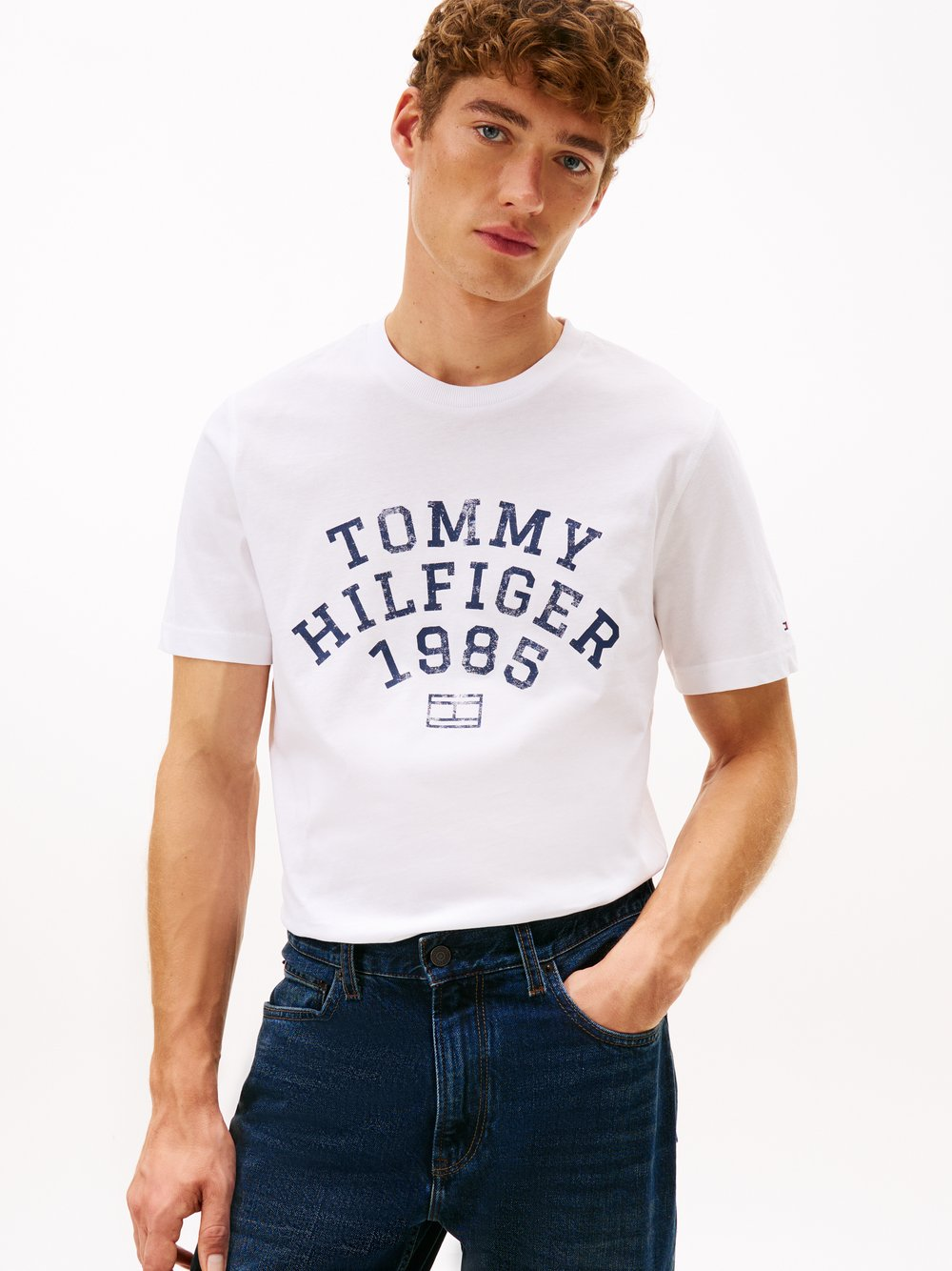 Tommy Hilfiger Koszulka męska Mężczyźni Bawełna biały, XL