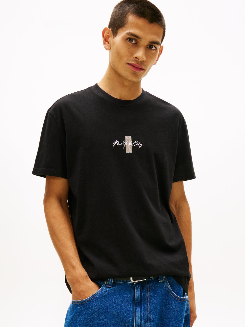 Tommy Jeans Koszulka męska Mężczyźni Bawełna czarny, XL