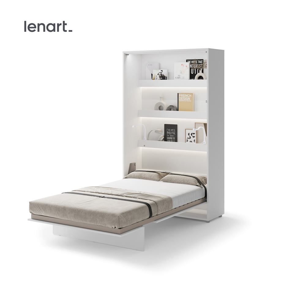 Półkotapczan pionowy BC-02 Bed Concept 120x200 cm Biały lenart, półkotapczany lenart, meble lenart, bed concept, meble bed concept, półkotapczan, półkotapczan lenart, półkotapczny, łóżko w szafie, łóżko składane