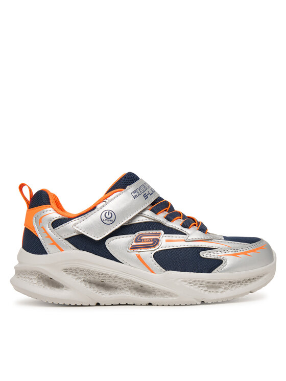 Skechers Sneakersy Meteor-Lights - Glow-Strider 401497L/SLOR Srebrny
