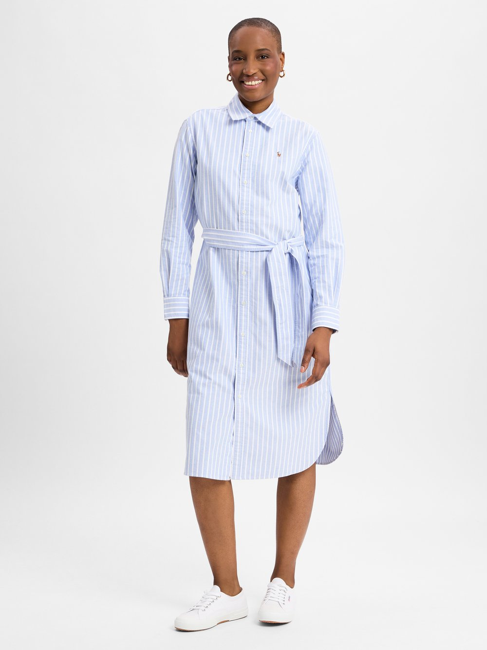 Polo Ralph Lauren Lniana sukienka damska Kobiety Bawełna niebieski, 42