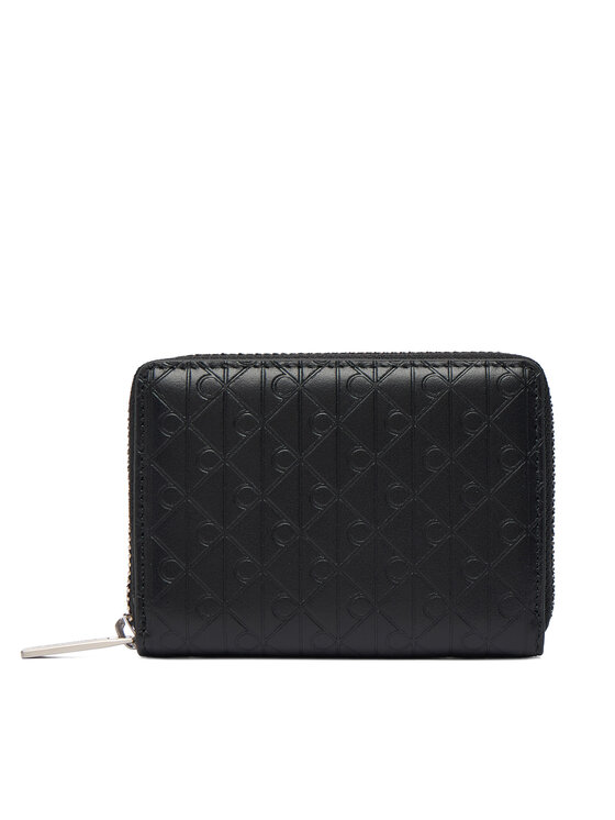 Calvin Klein Portfel Emblem Emboss Zip Coin Pouch LV04D1087G Czarny