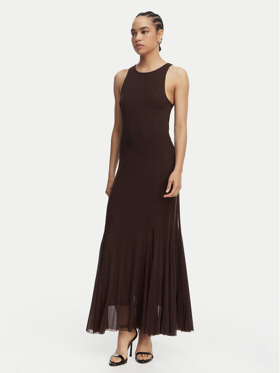 Guess Sukienka wieczorowa W6GK13 K2943 Brązowy Slim Fit