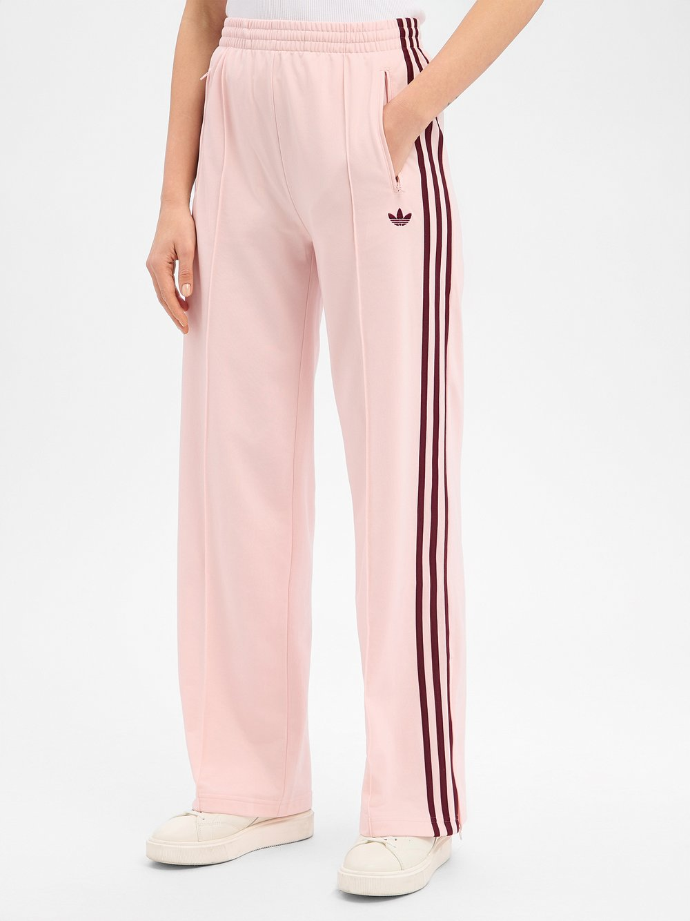 adidas Originals Damskie spodnie do biegania - Sanpin Maroon Kobiety Materiał dresowy różowy, XS