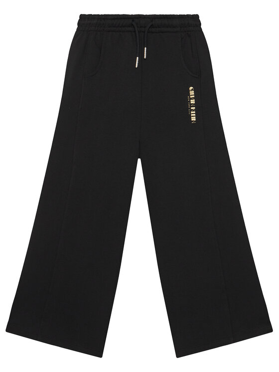 Calvin Klein Jeans Spodnie dresowe Glitter Aw IG0IG03097 Czarny Wide Leg