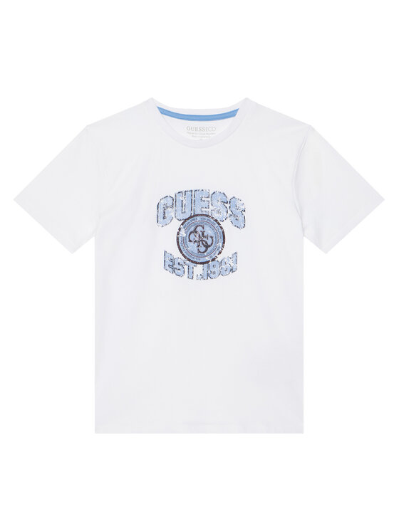Guess T-Shirt L6RI13 K8HM4 Biały Regular Fit