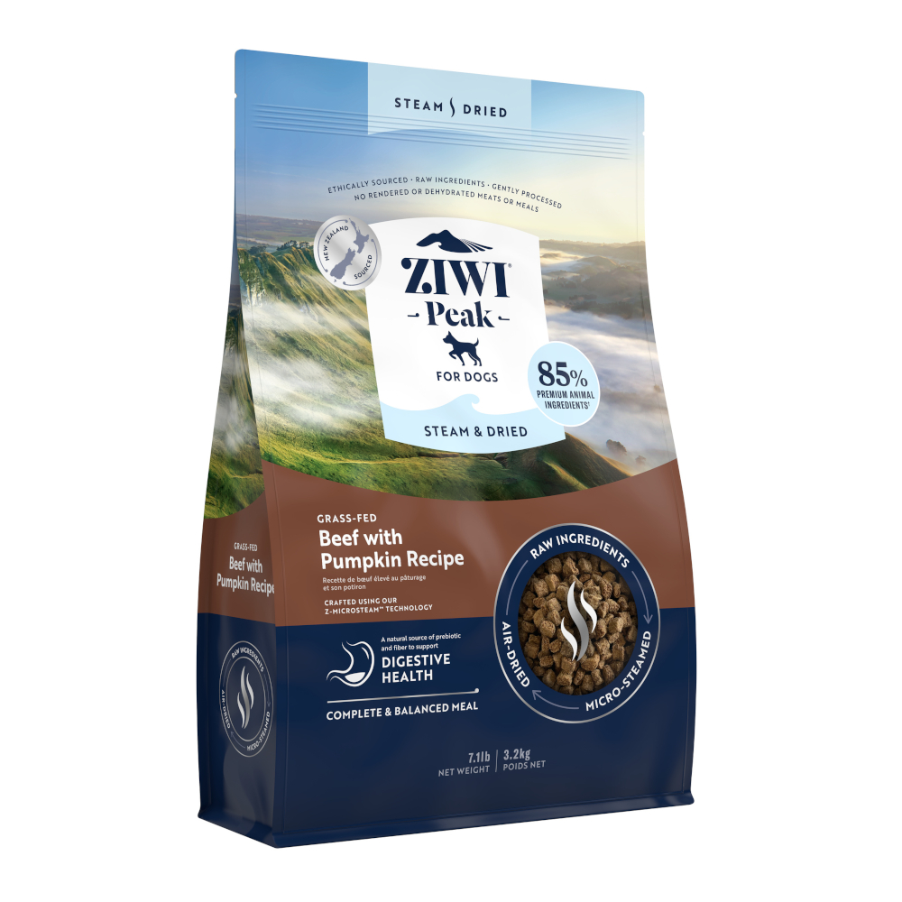 25% taniej! Ziwi Peak, karma sucha dla psa, różne rodzaje - Steam & Dried, wołowina z dynią, 3,2 kg