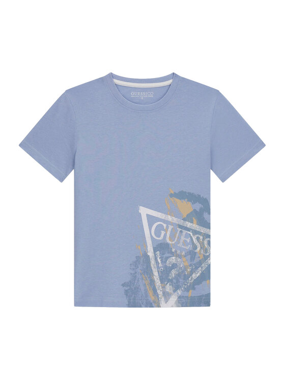 Guess T-Shirt L6RI14 K8HM4 Błękitny Regular Fit