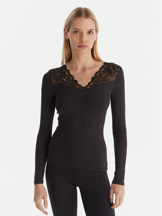 Ysabel Mora Koszulka piżamowa 19487 Czarny Slim Fit