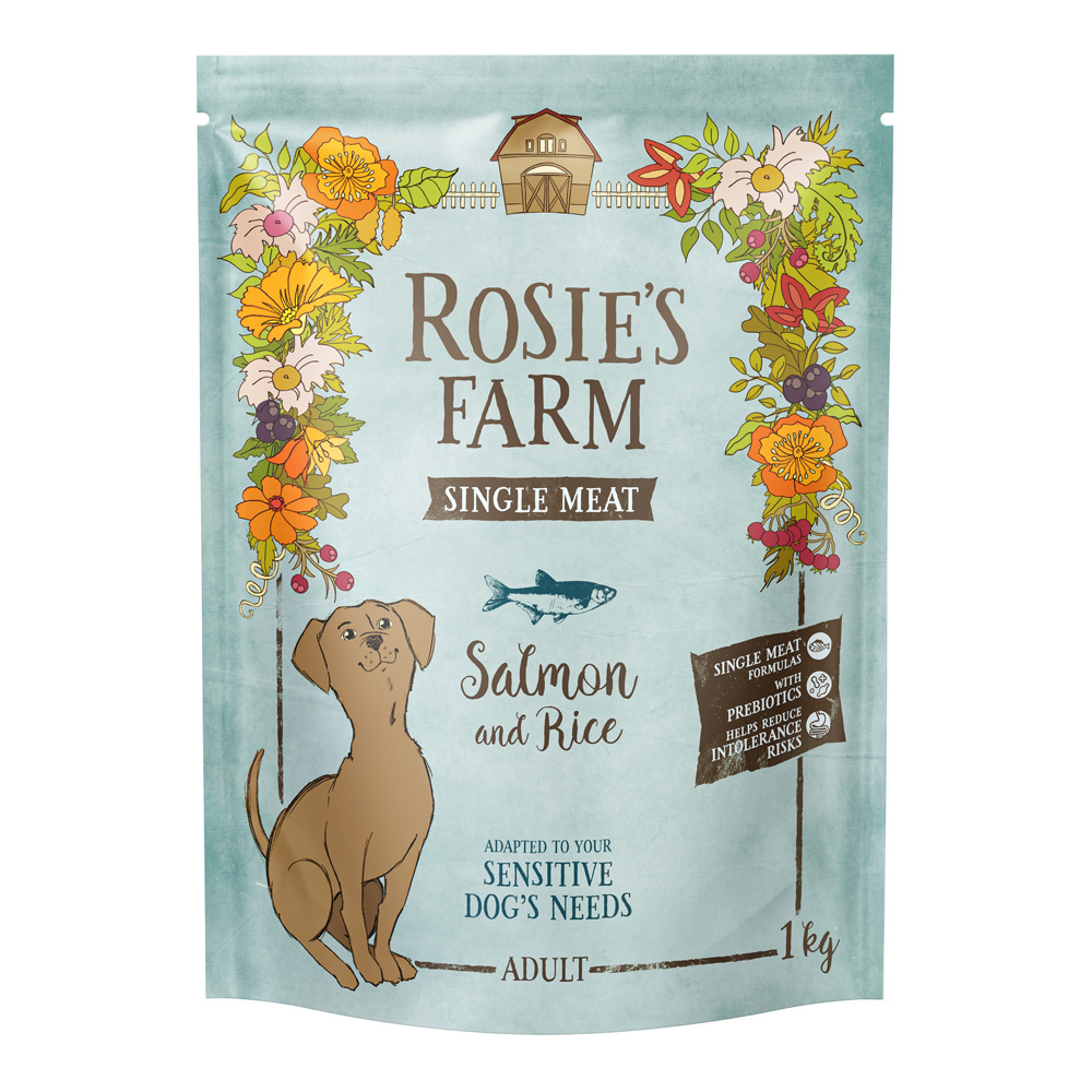 Rosie's Farm Single Meat Adult, łosoś z ryżem - 1 kg