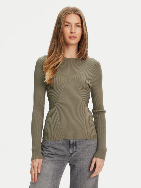Guess Sweter W5YR08 Z0040 Zielony Regular Fit