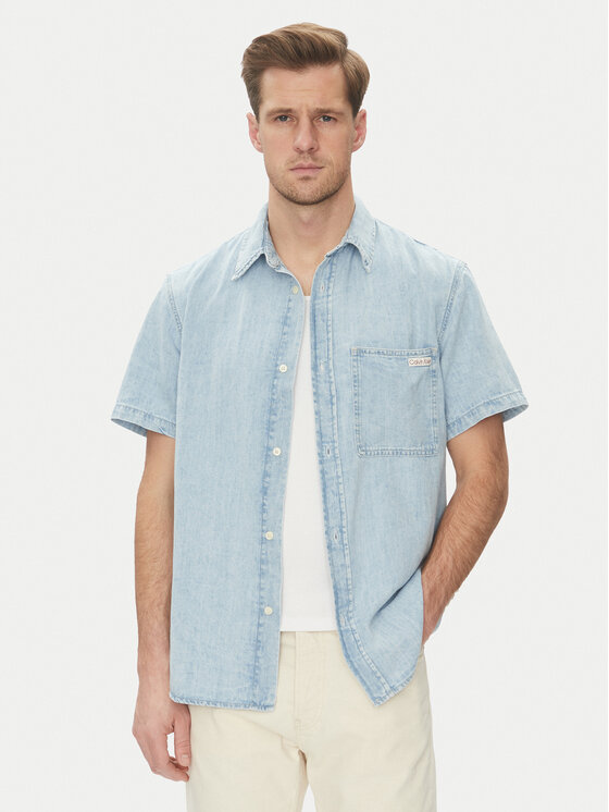 Calvin Klein Jeans Koszula jeansowa J30J327180 Niebieski Regular Fit