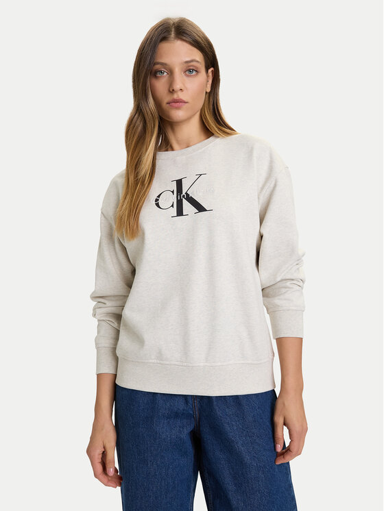 Calvin Klein Jeans Bluza Monologo LV047B234G Szary Relaxed Fit