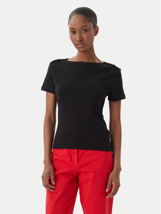 Tommy Hilfiger T-Shirt WW0WW49250 Czarny Slim Fit