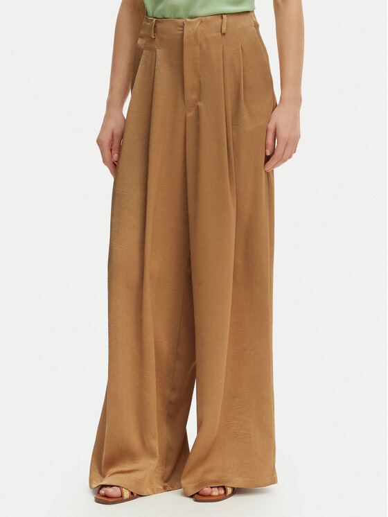 Iconique Spodnie palazzo Harper IC26-014 Brązowy jasny Wide Leg