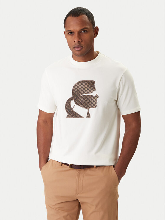 KARL LAGERFELD T-Shirt 755055 561221 Écru Regular Fit