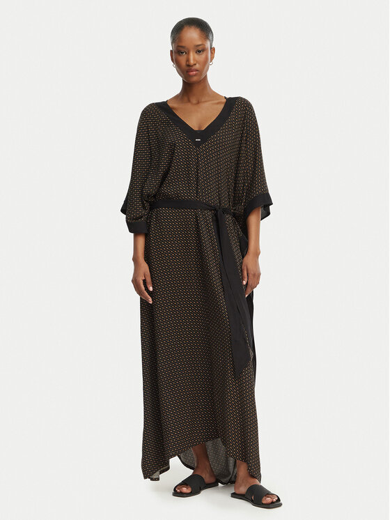 BOSS Sukienka plażowa Monogram 50561263 Czarny Relaxed Fit