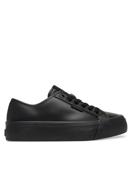 Calvin Klein Sneakersy Vulc Flatf Lace Up Lth YW0YW01932 Czarny