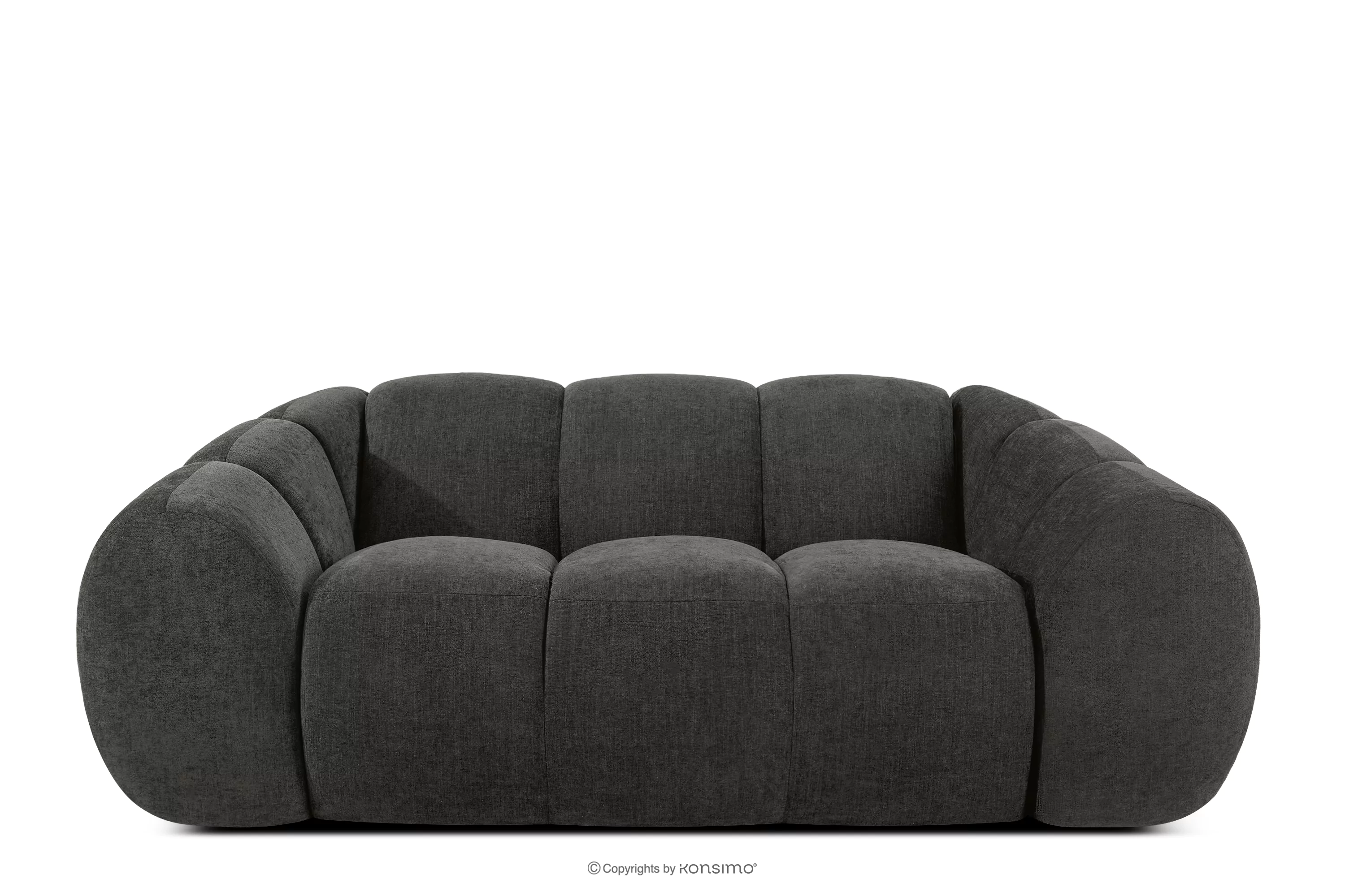 Pikowana sofa dwuosobowa retro modern grafitowy FLAVA