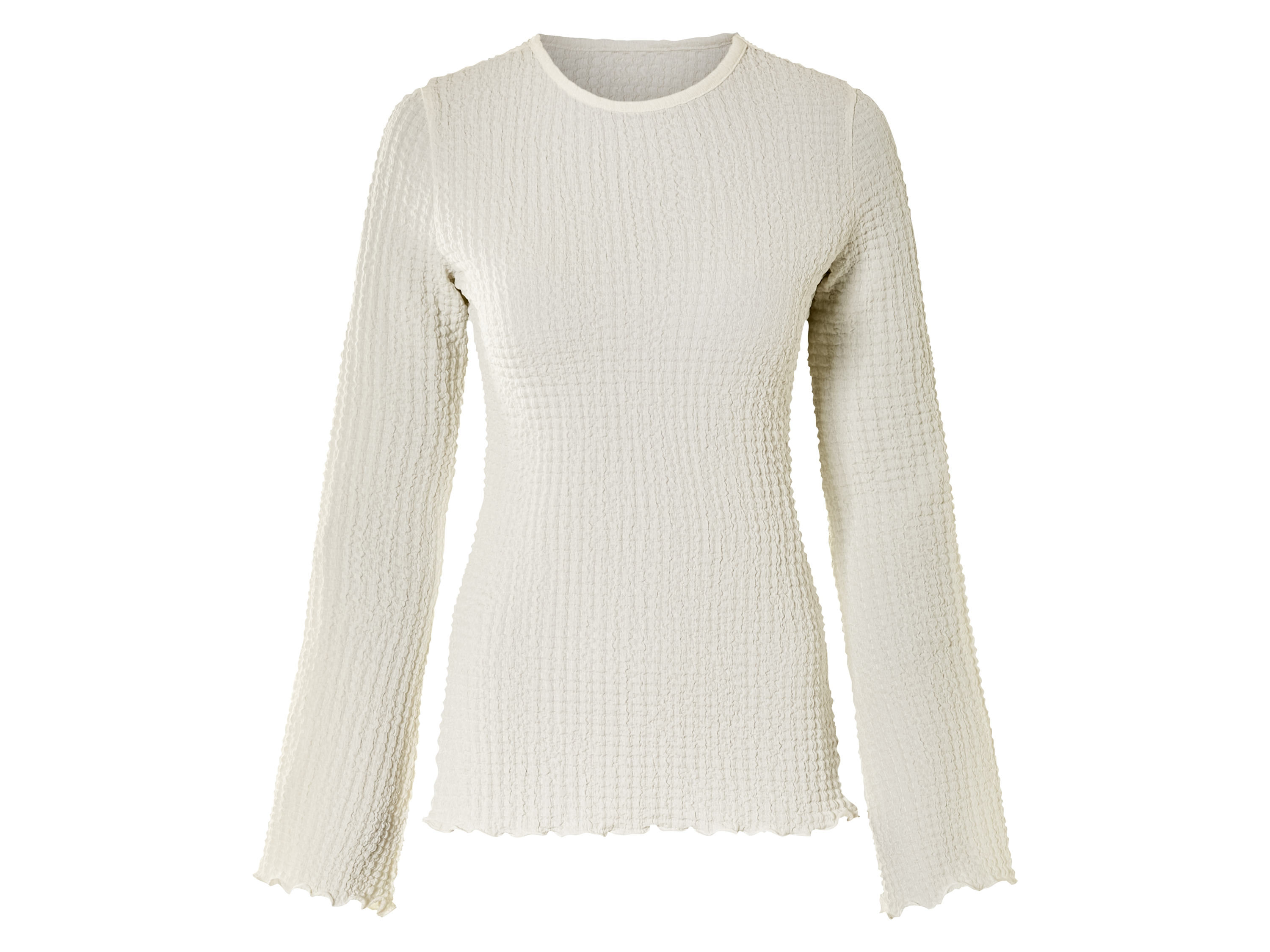 esmara® Koszulka damska z długim rękawem (Biały, XS (32-34))