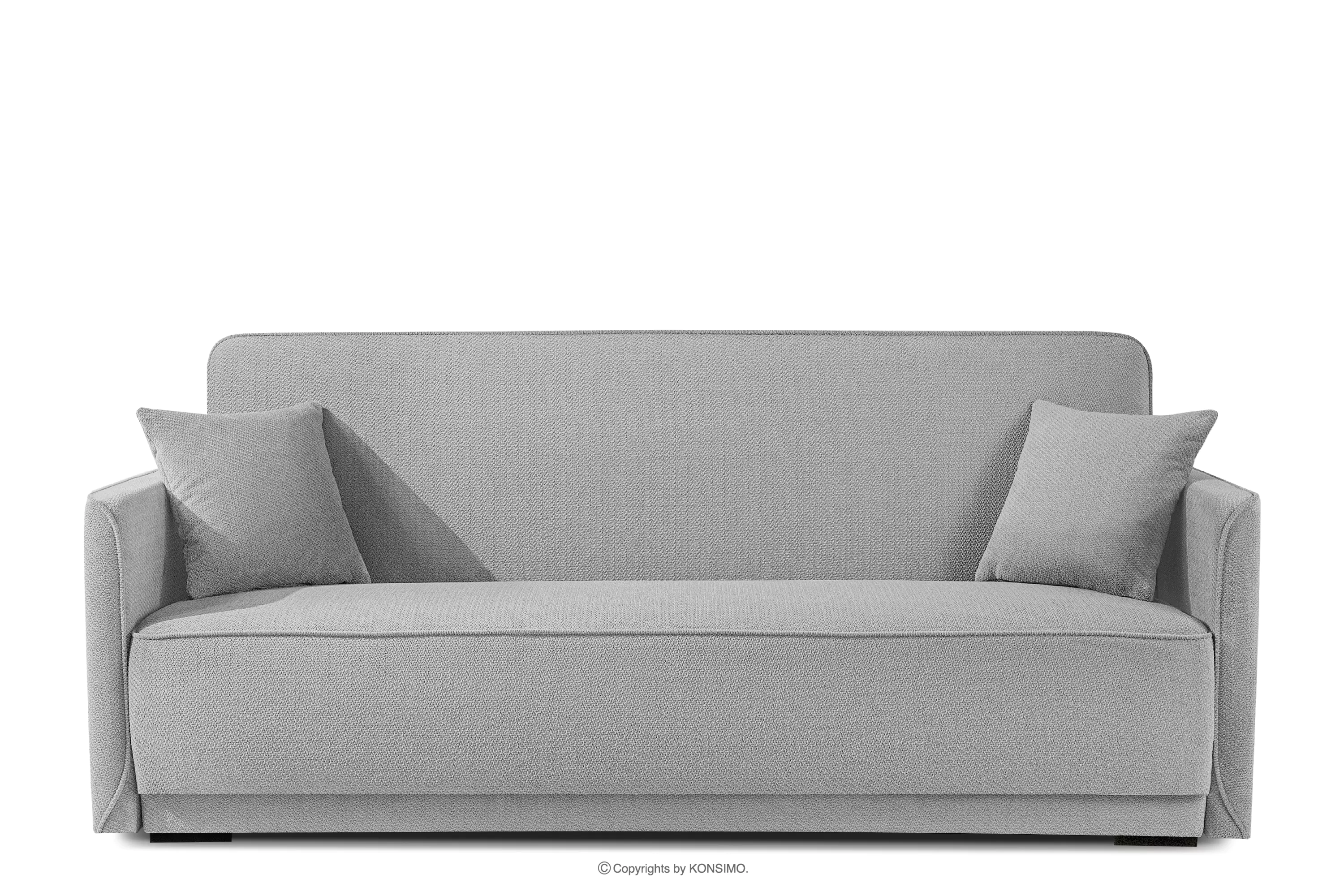 Miękka sofa rozkładana tkanina szenil szary LIRIS