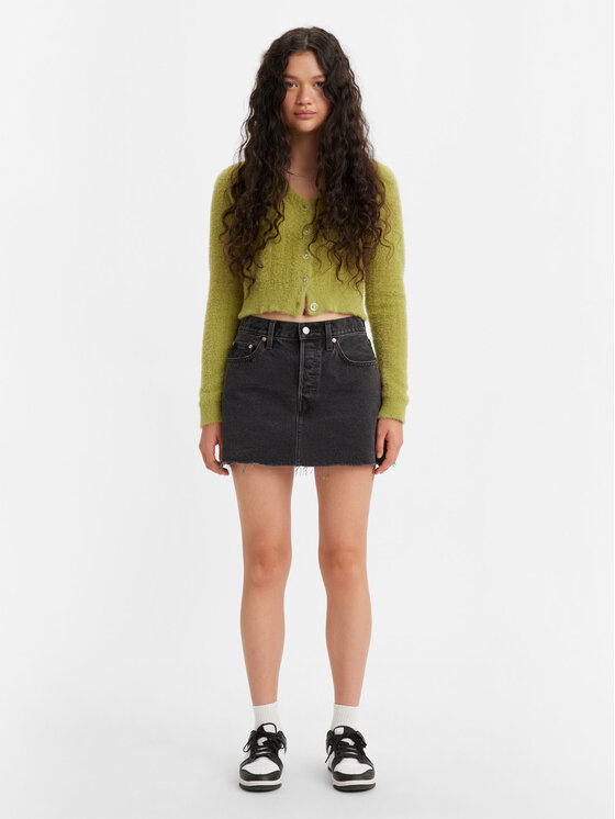 Levi's® Spódnica jeansowa Icon A46940000 Czarny Loose Fit