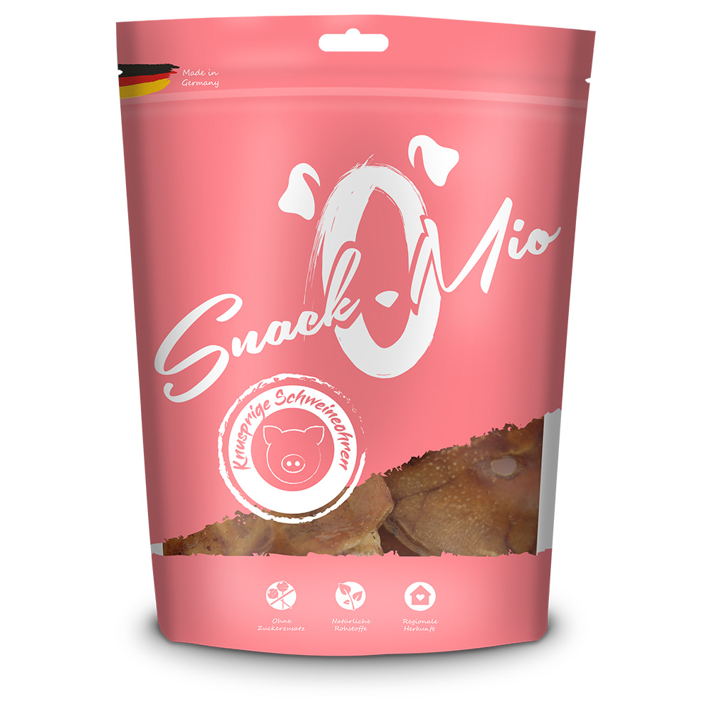 SnackOMio chrupiące uszy wieprzowe - 4 x 10 sztuk
